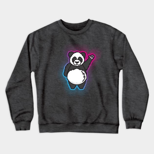 Hello Giant Panda Bear Crewneck Sweatshirt by Vin Zzep